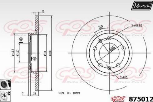 Maxtech 875012.6060 - Brake Disc autospares.lv