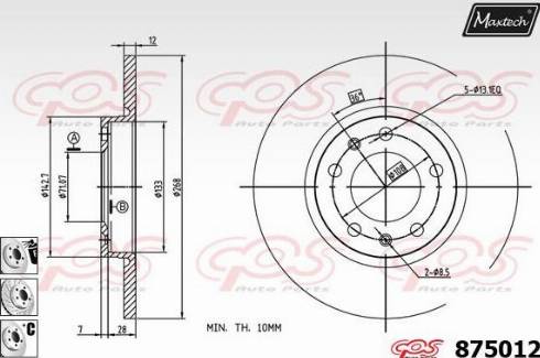 Maxtech 875012.6880 - Brake Disc autospares.lv