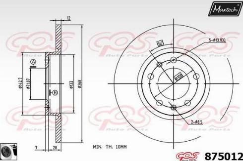 Maxtech 875012.0060 - Brake Disc autospares.lv