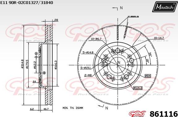 Maxtech 875012 - Brake Disc autospares.lv