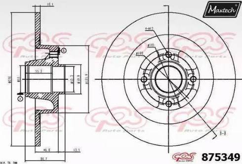 Maxtech 875349.6885 - Brake Disc autospares.lv