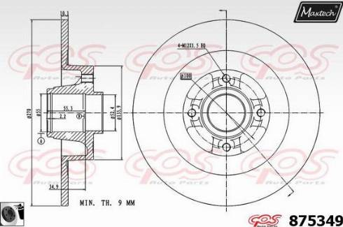 Maxtech 875349.0065 - Brake Disc autospares.lv