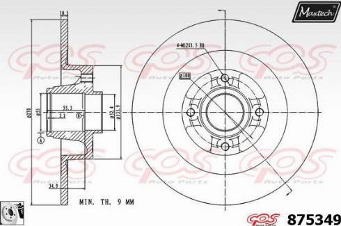 Maxtech 875349.0085 - Brake Disc autospares.lv