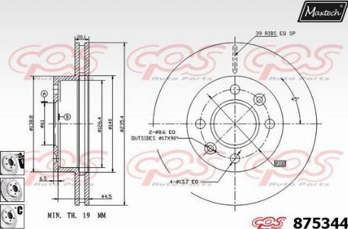 Maxtech 875344.6880 - Brake Disc autospares.lv