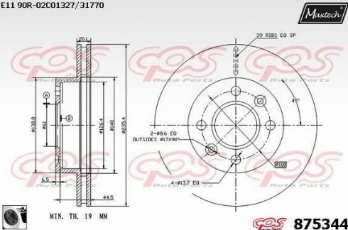 Maxtech 875344.0060 - Brake Disc autospares.lv