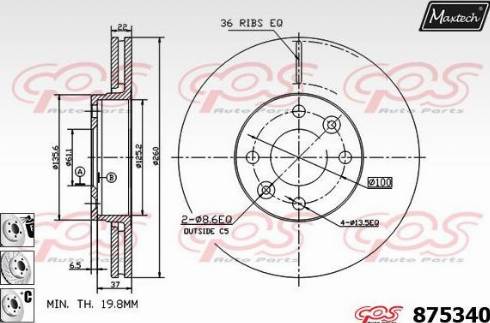 Maxtech 875340.6980 - Brake Disc autospares.lv