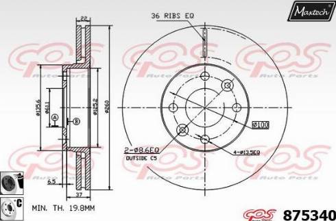 Maxtech 875340.6060 - Brake Disc autospares.lv