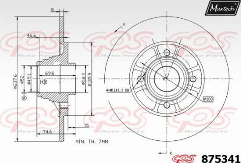 Maxtech 875341.0001 - Brake Disc autospares.lv