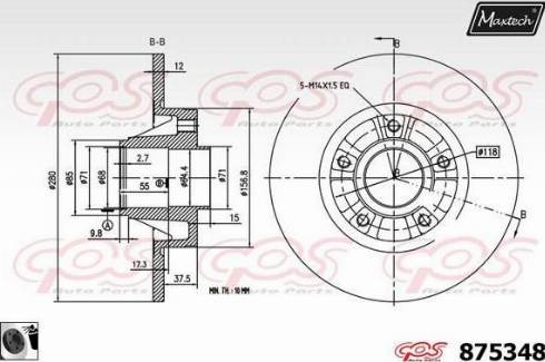 Maxtech 875348.0061 - Brake Disc autospares.lv