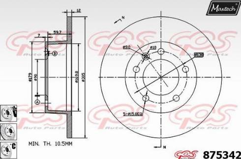 Maxtech 875342.6980 - Brake Disc autospares.lv