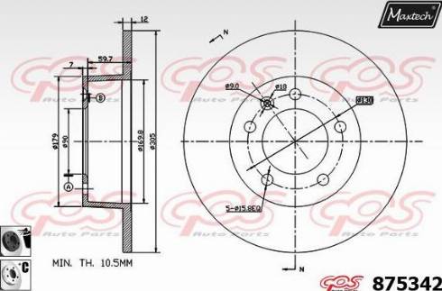 Maxtech 875342.6060 - Brake Disc autospares.lv