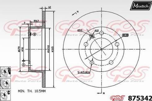 Maxtech 875342.6880 - Brake Disc autospares.lv