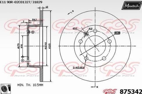 Maxtech 875342.0060 - Brake Disc autospares.lv