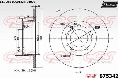 Maxtech 875342.0000 - Brake Disc autospares.lv