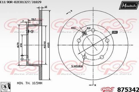 Maxtech 875342.0080 - Brake Disc autospares.lv