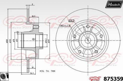 Maxtech 875359.0065 - Brake Disc autospares.lv