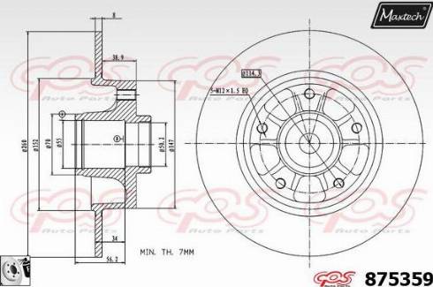 Maxtech 875359.0085 - Brake Disc autospares.lv