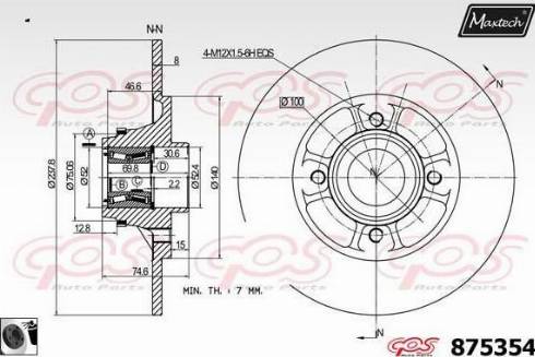 Maxtech 875354.0061 - Brake Disc autospares.lv