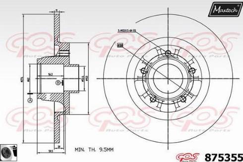 Maxtech 875355.0065 - Brake Disc autospares.lv