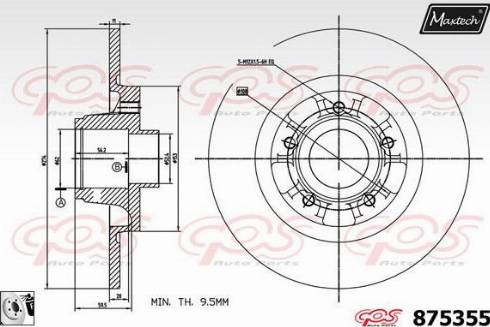 Maxtech 875355.0085 - Brake Disc autospares.lv