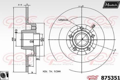 Maxtech 875351.0065 - Brake Disc autospares.lv