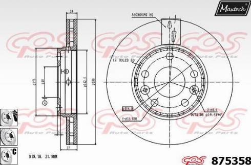 Maxtech 875358.6980 - Brake Disc autospares.lv