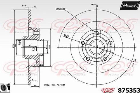 Maxtech 875353.0065 - Brake Disc autospares.lv