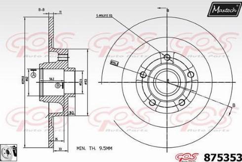 Maxtech 875353.0085 - Brake Disc autospares.lv