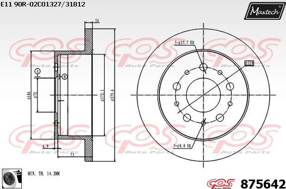 Maxtech 875357 - Brake Disc autospares.lv