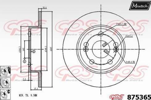 Maxtech 875365.6880 - Brake Disc autospares.lv