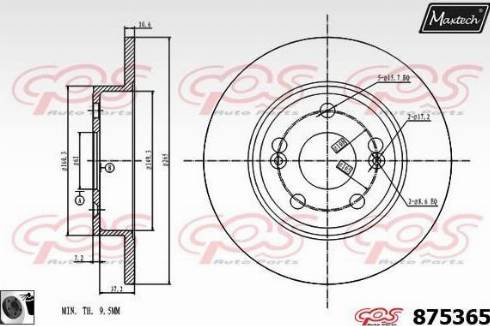 Maxtech 875365.0060 - Brake Disc autospares.lv