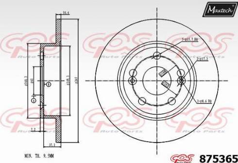 Maxtech 875365.0000 - Brake Disc autospares.lv