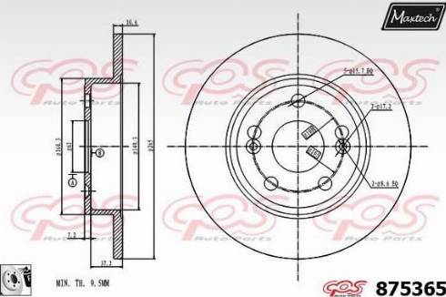 Maxtech 875365.0080 - Brake Disc autospares.lv