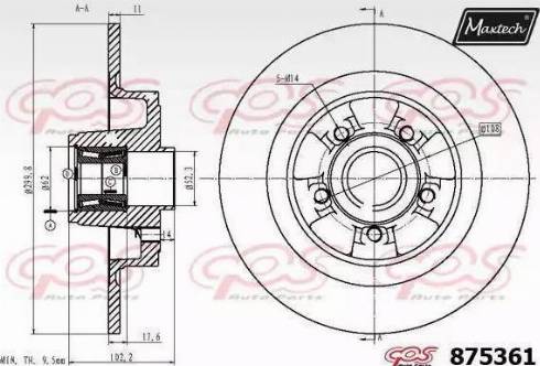 Maxtech 875361.0005 - Brake Disc autospares.lv