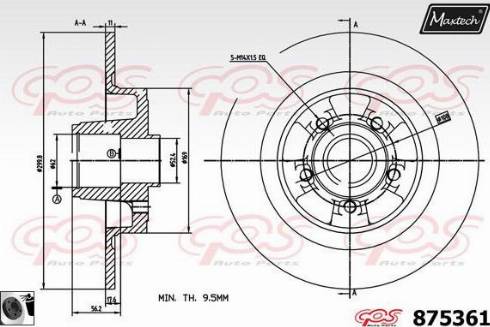 Maxtech 875361.0065 - Brake Disc autospares.lv