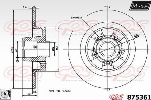 Maxtech 875361.0085 - Brake Disc autospares.lv