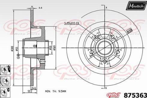 Maxtech 875363.6985 - Brake Disc autospares.lv