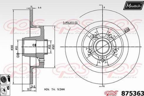 Maxtech 875363.6065 - Brake Disc autospares.lv