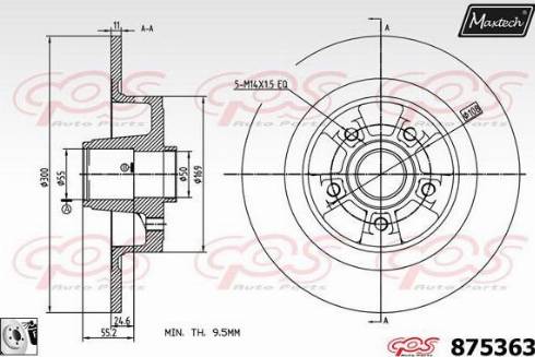 Maxtech 875363.0085 - Brake Disc autospares.lv