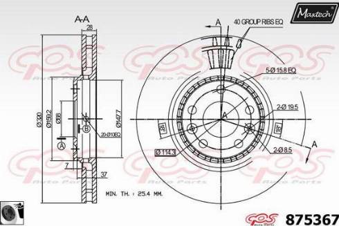 Maxtech 875367.0060 - Brake Disc autospares.lv