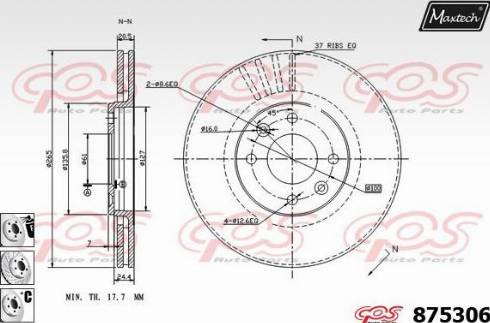 Maxtech 875306.6980 - Brake Disc autospares.lv