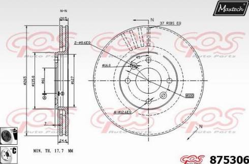 Maxtech 875306.6060 - Brake Disc autospares.lv