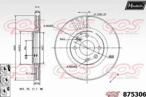 Maxtech 875306.6880 - Brake Disc autospares.lv