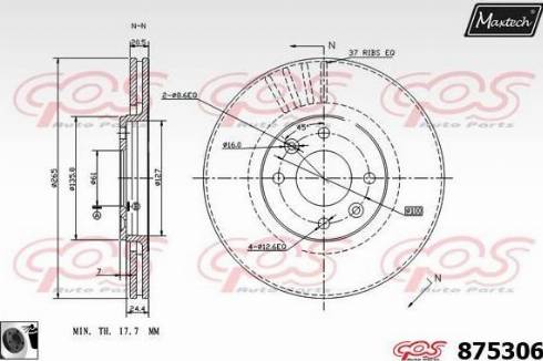 Maxtech 875306.0060 - Brake Disc autospares.lv