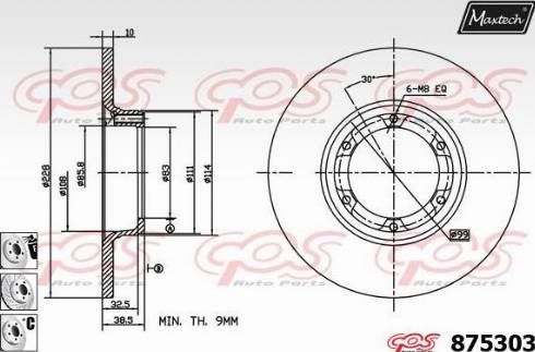 Maxtech 875303.6880 - Brake Disc autospares.lv