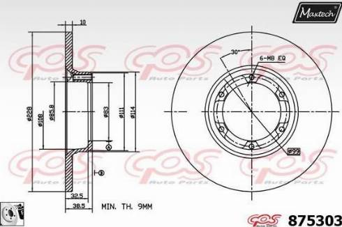 Maxtech 875303.0080 - Brake Disc autospares.lv