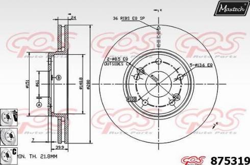 Maxtech 875319.6980 - Brake Disc autospares.lv