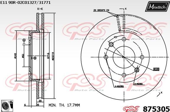 Maxtech 875319 - Brake Disc autospares.lv