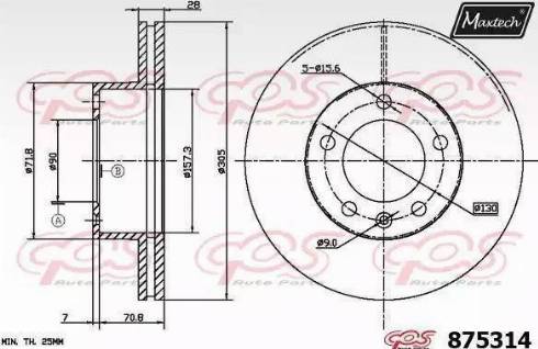 Maxtech 875314.0000 - Brake Disc autospares.lv