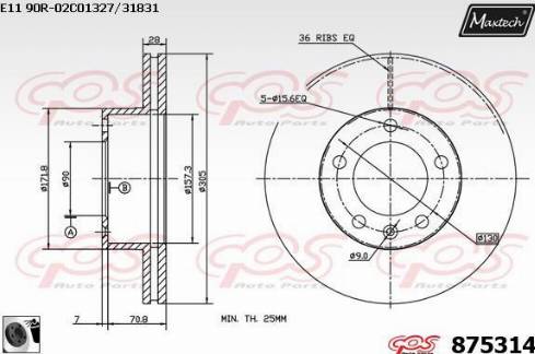 Maxtech 875314.0060 - Brake Disc autospares.lv